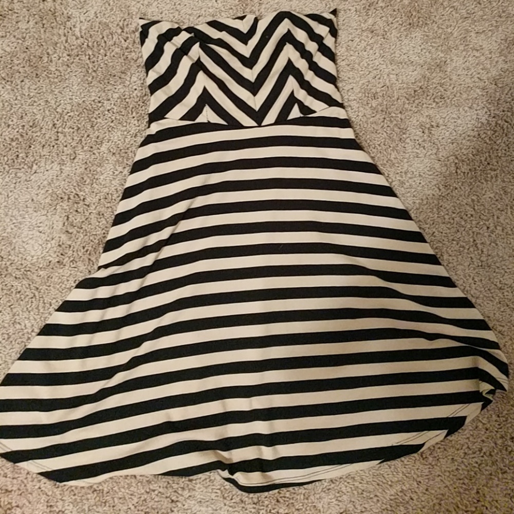 Black and tan mini dress