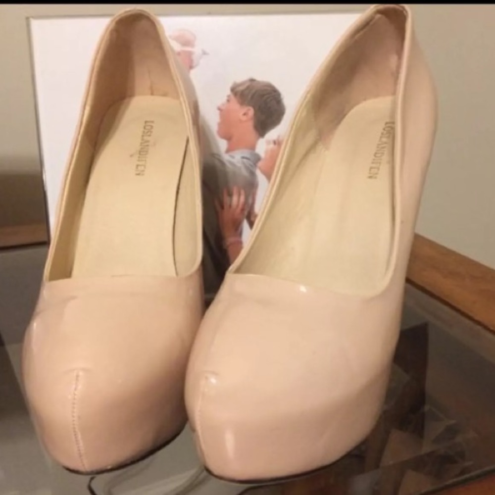 8 inch nude pink heels