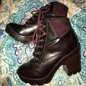 Chunky heeled platform booties