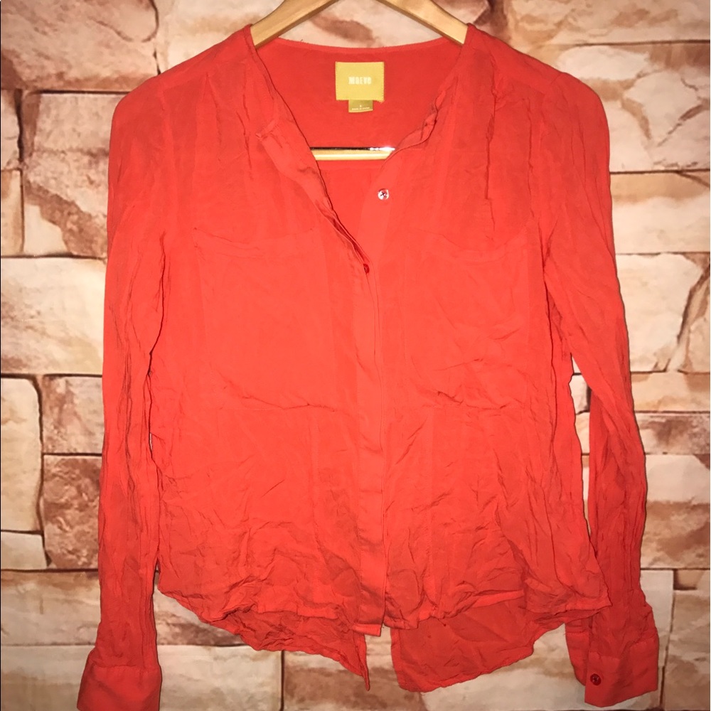Anthropologie Maeve orange Career long sleeve top