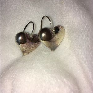 Silver heart earrings