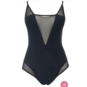Black one piece bathing suit