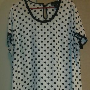 Size 22/24 Lane Bryant Sheer Polkadot Shirt