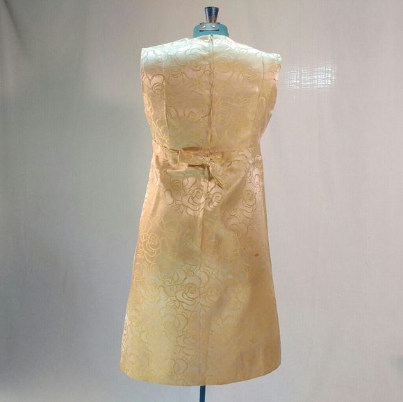 Vintage 1960s handmade satin brocade gown - Picture 2 of 4