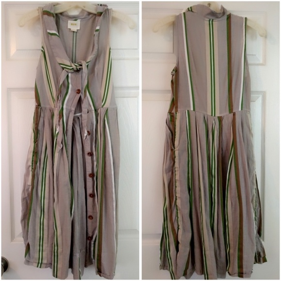 Anthropologie Dresses & Skirts - Maeve Anthropologie Striped Button-Up Dress Size 2