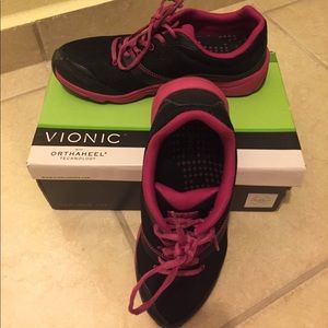 Vionic Black and Pink Kona Sneakers Size 8
