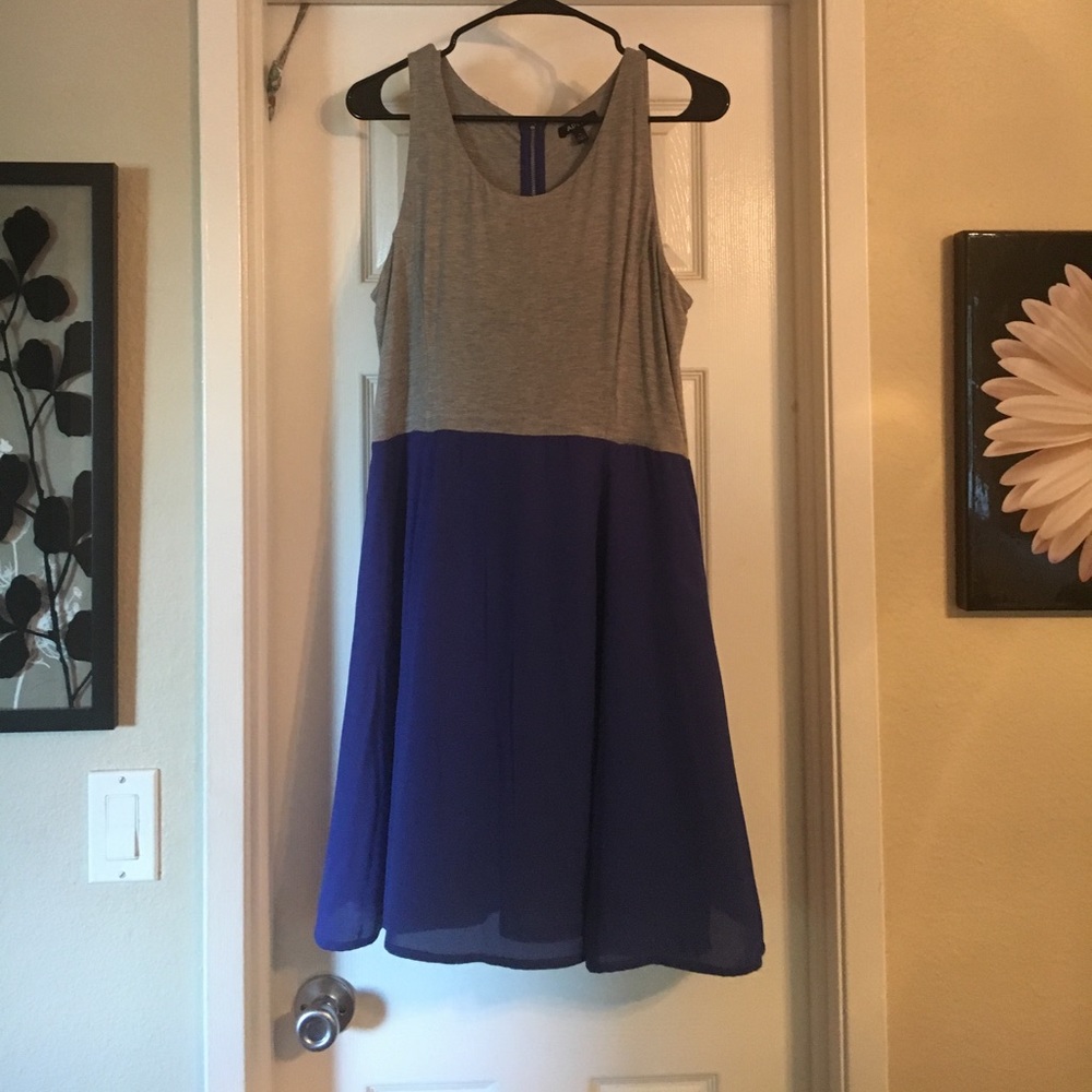 Blue and gray dress