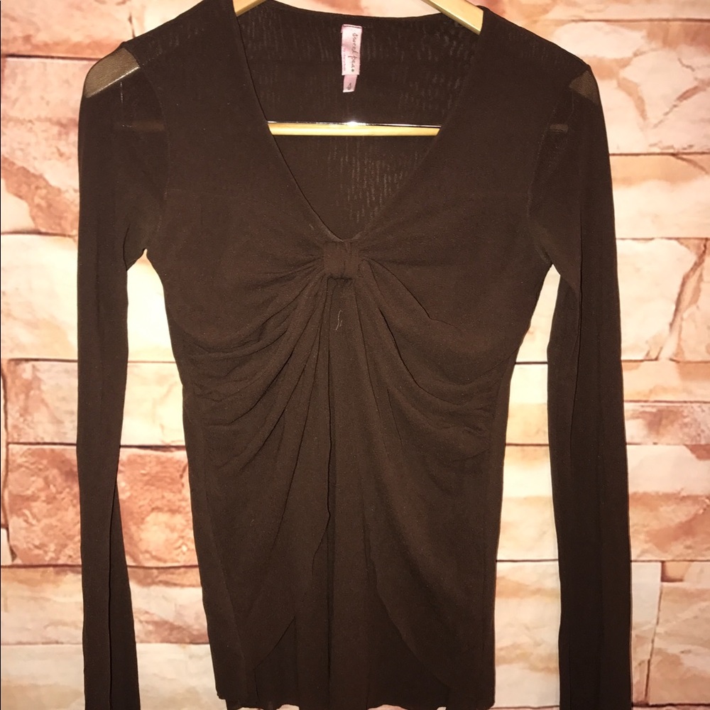Sweet Pea by Stacy frati brown fitted top XS-S