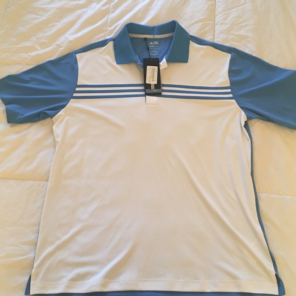 Adidas climacool light blue polo shirt