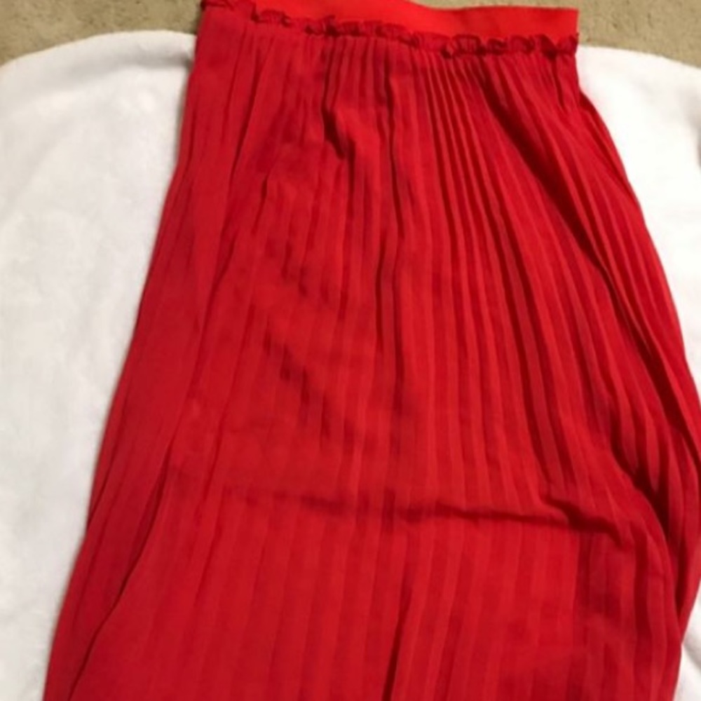 Pleated chiffon maxi skirt