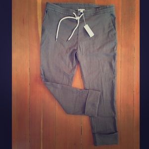 James Perse Linen Cuffed Pull On Pant