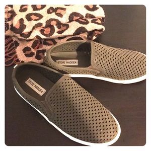 Steve Madden perforated slip on sneaker