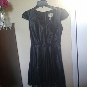Faux Leather Little Black Dress!