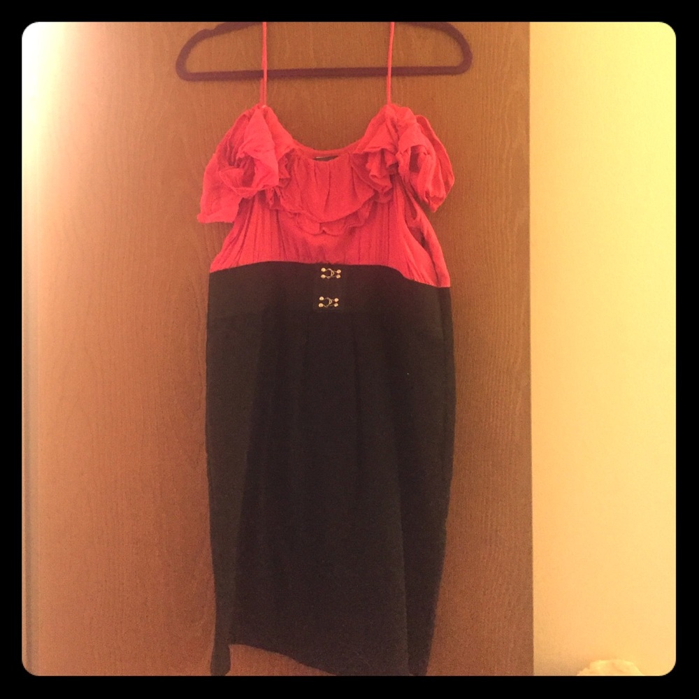 Pink and black dress