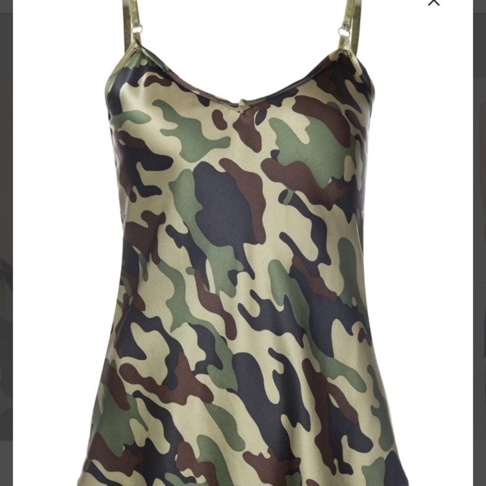 NILI LOTAN camouflage silk cami