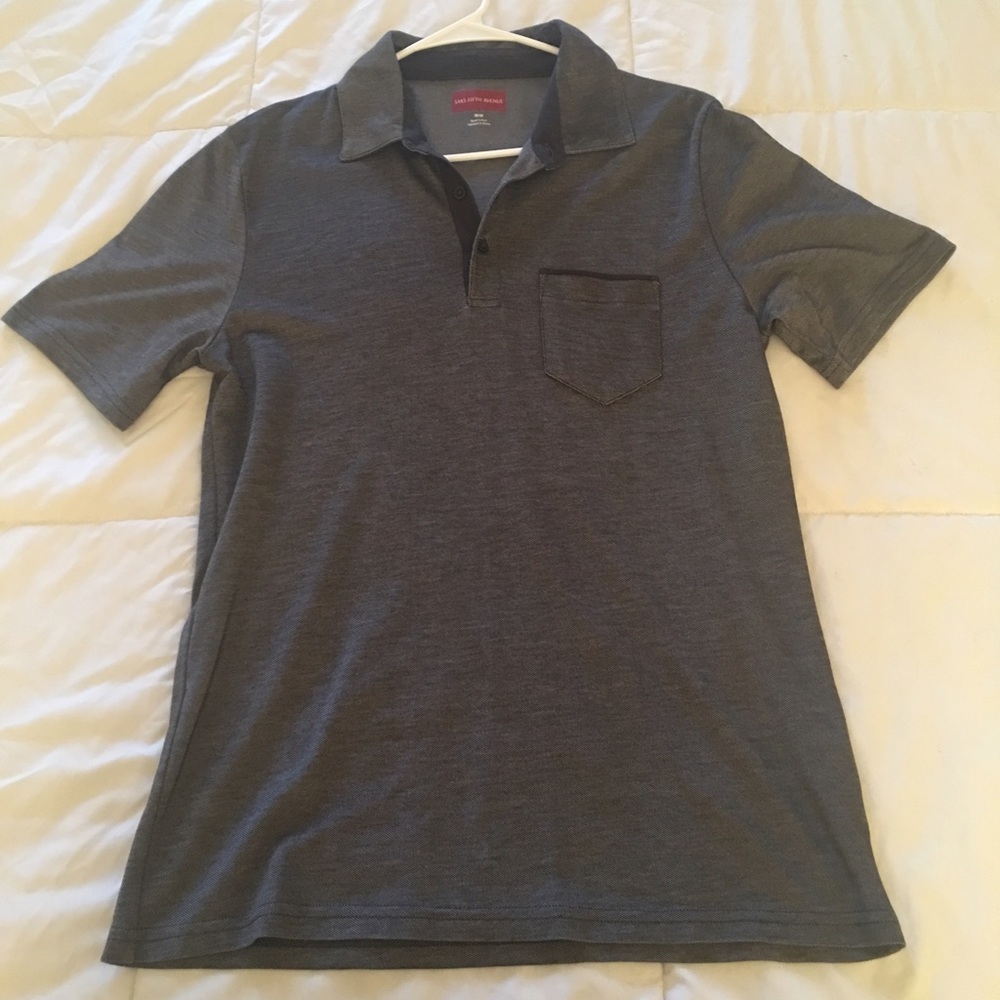 Saks Fifth Avenue charcoal gray polo shirt