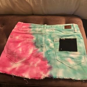 Urban Outfitters Tie dye jean skirt