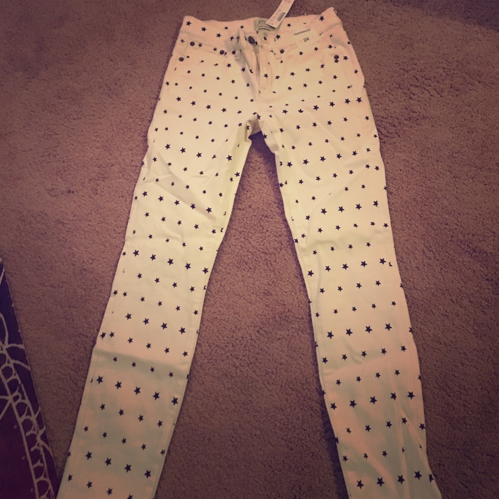 White with blue stars skinny jeans