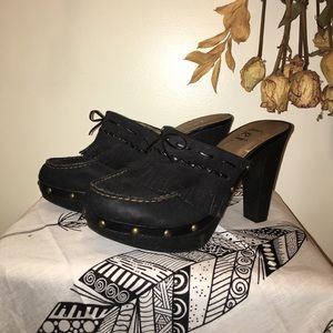 Black Heeled Clogs