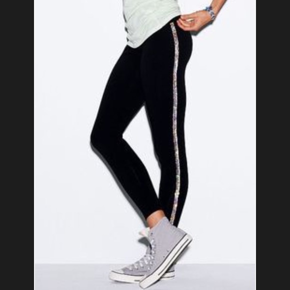 sequin stripe leggings