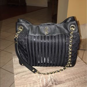 Brand New Juicy Couture black leather pocketbook
