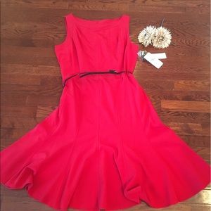🎀Make Offer🎀 Red Sleeveless Belted Dress