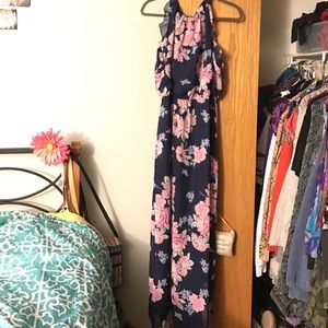 Blue floral old navy maxi dress