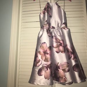 Floral open back skater dress