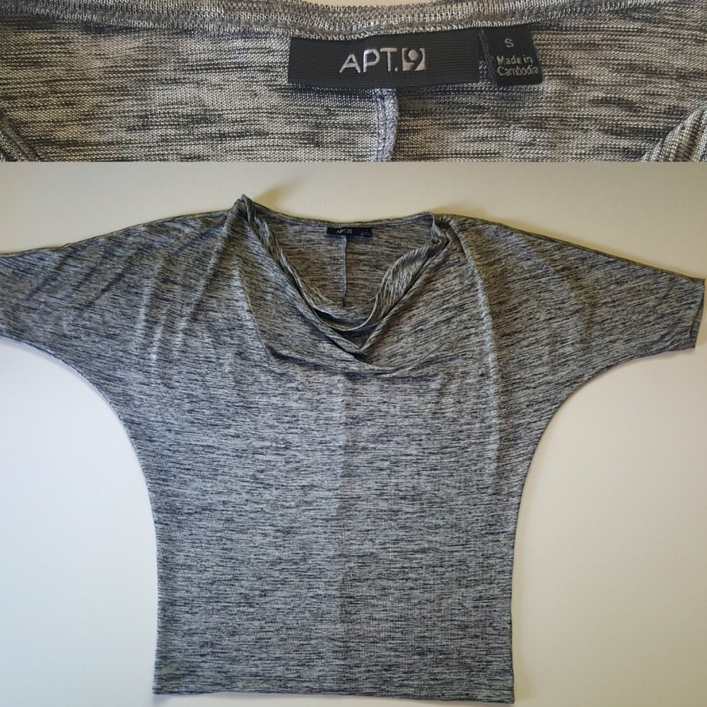 💲8 Apt. 9 Gray Cowl Neck Blouse - Small