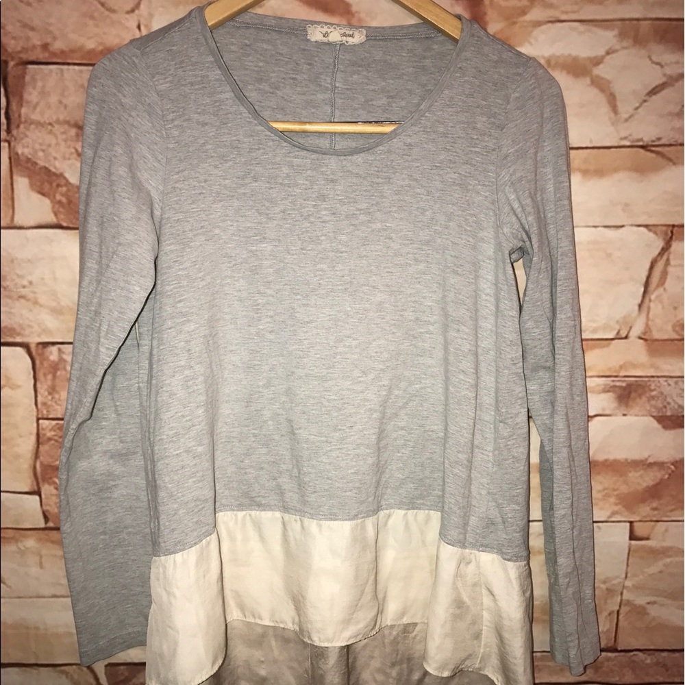 Lilis doat S color block gray beige long sleeve S