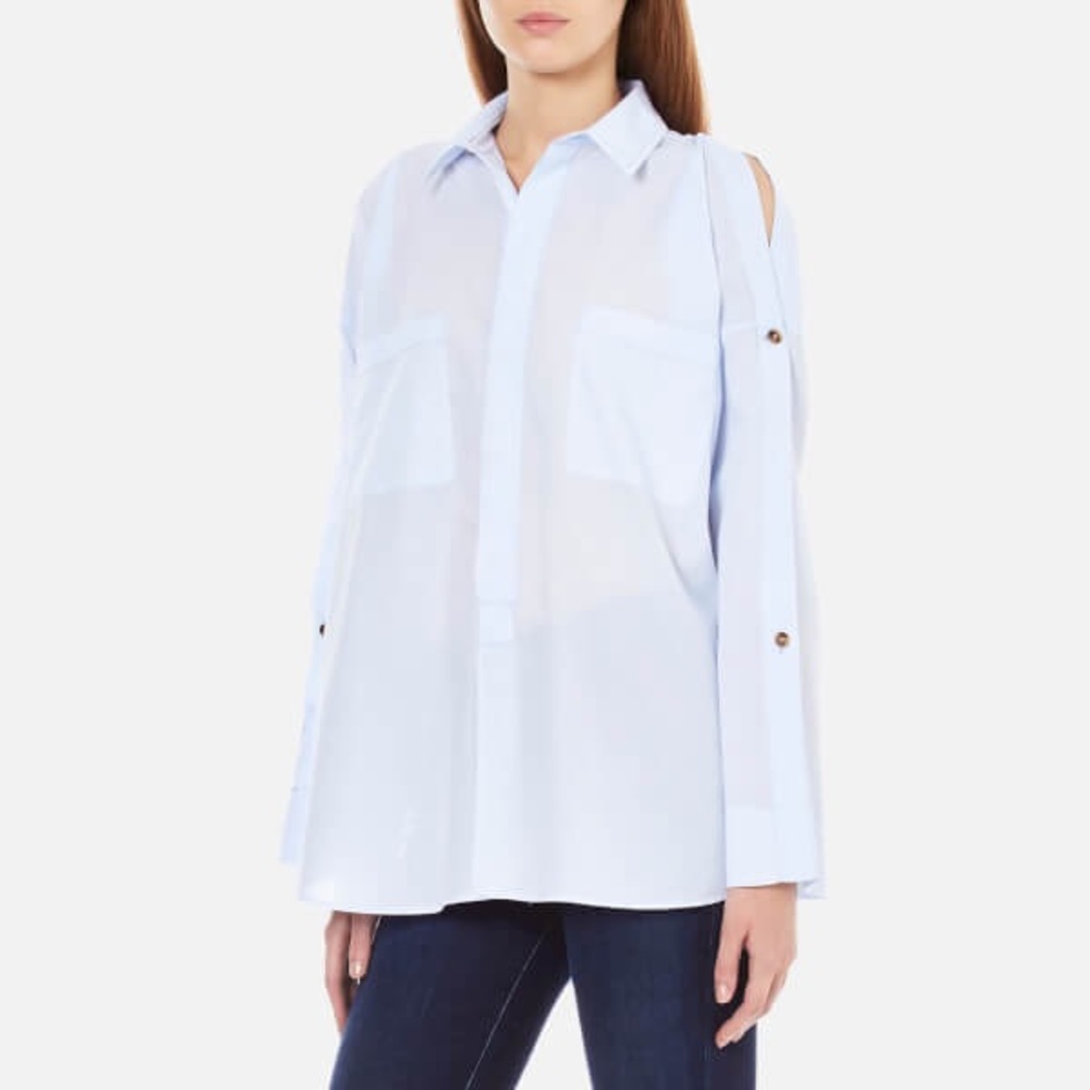 Helmut Lang Oversized Lawn Cotton Placket Shirt