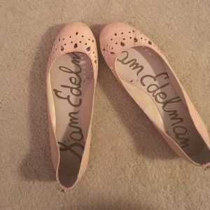 Light pink flats with cut outs