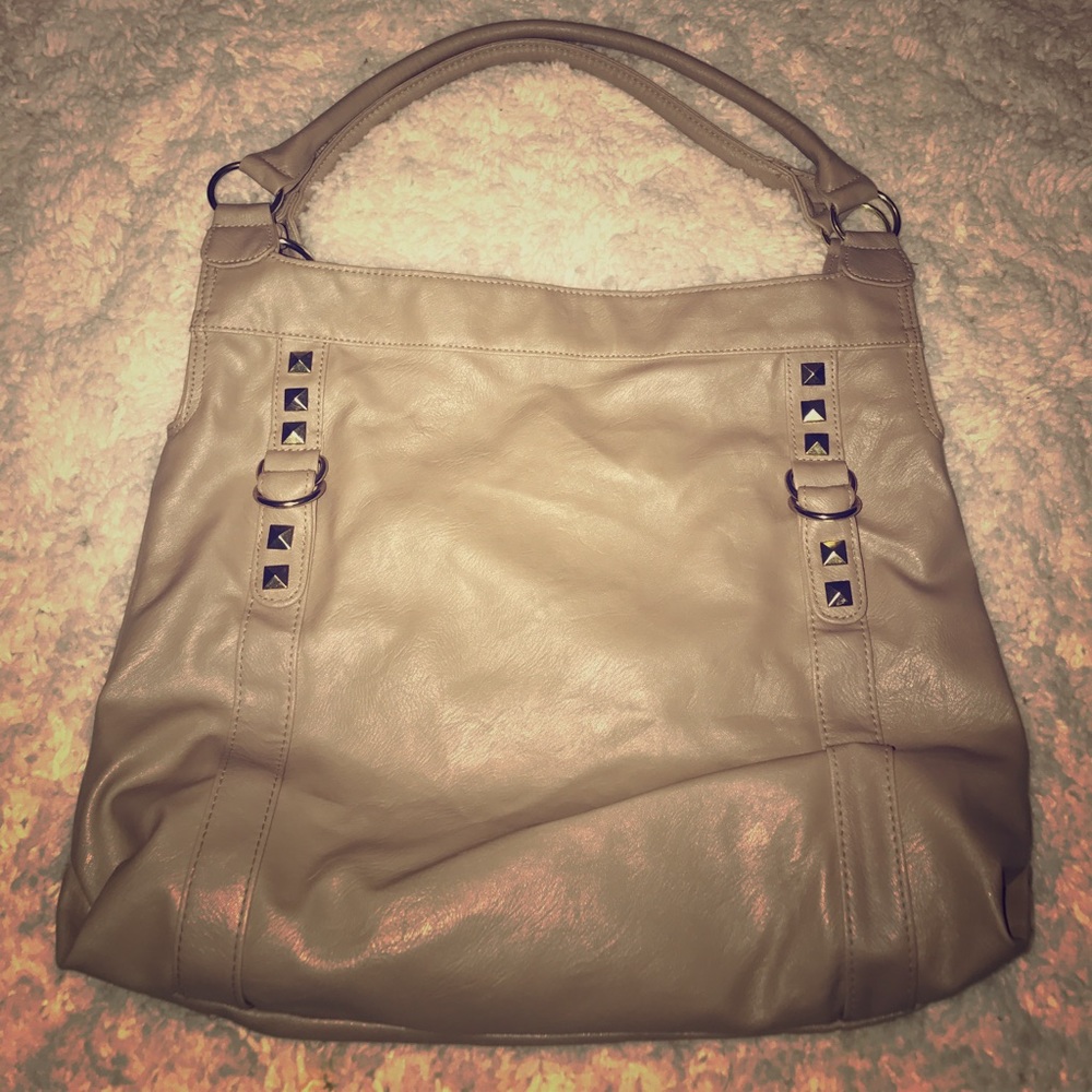 Large Tote Bag - Taupe w/ Gold Accents