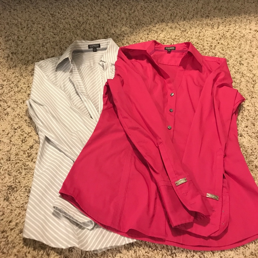 Express Essential Stretch long sleeved button down