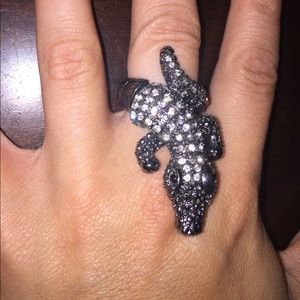 Rhinestone gator ring