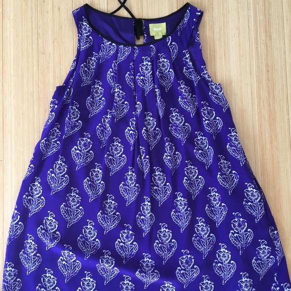 Anthro Maeve Purple Petal Stamp 100% Silk Dress Sm - Picture 3 of 6