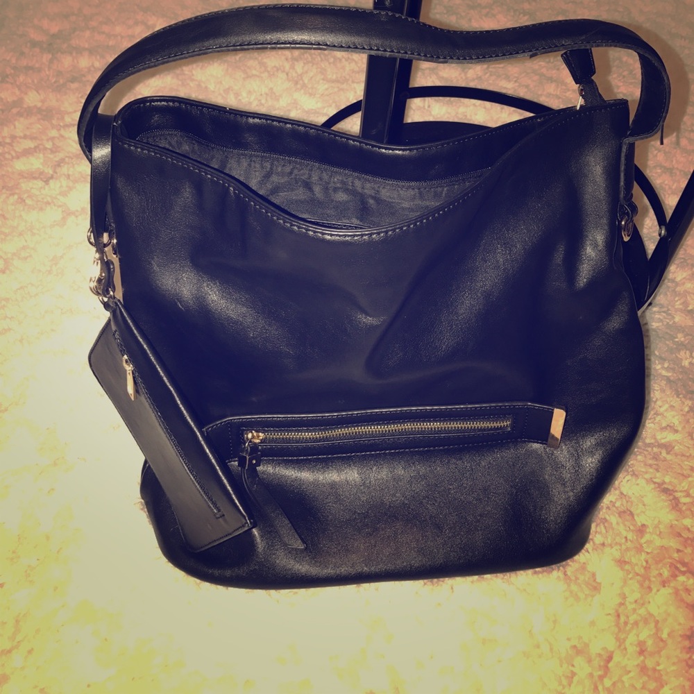Also Black Tote Bag w/ Gold Accents