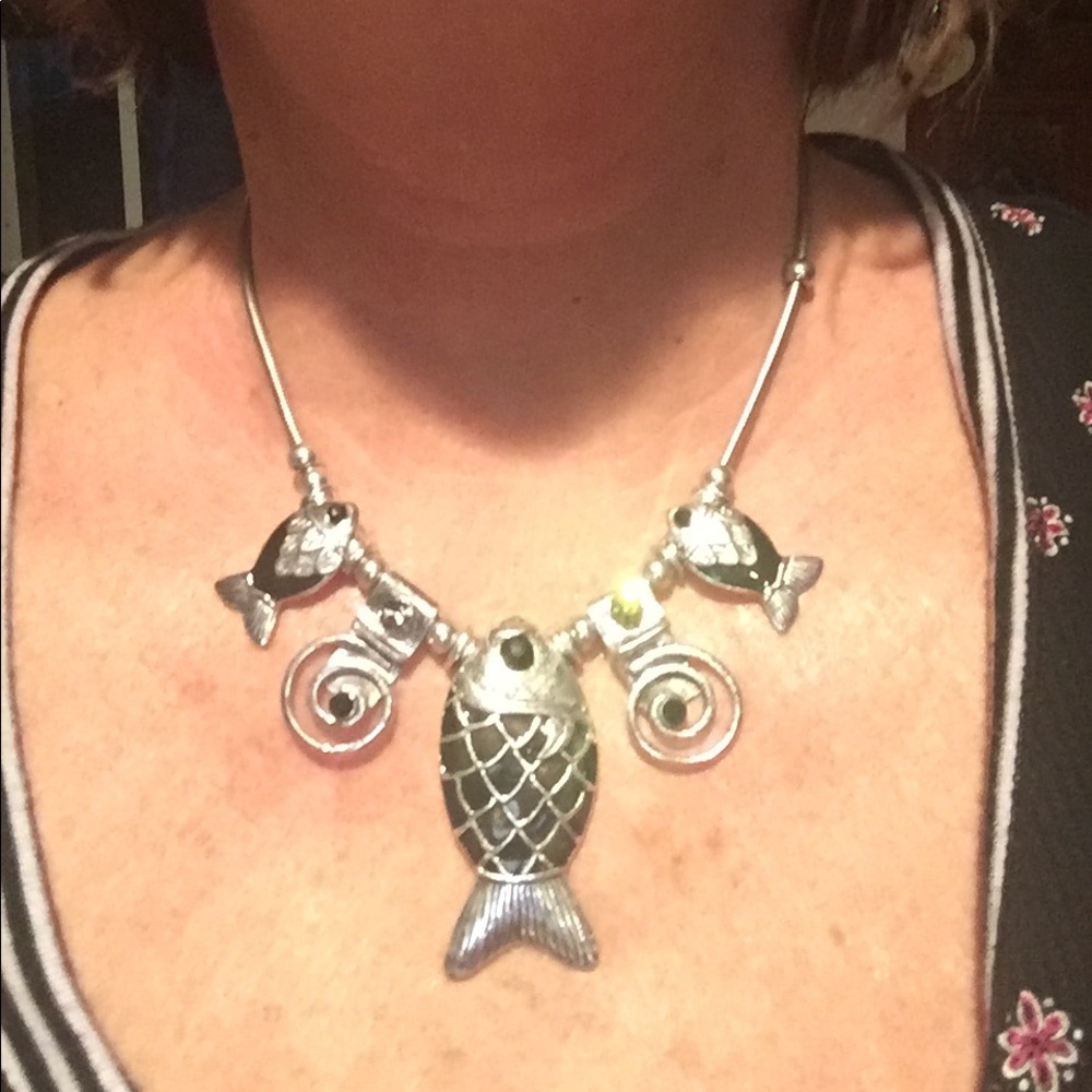 Silver fish necklace
