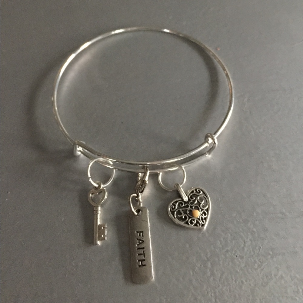 Charm bracelet 3 faith inspired charms