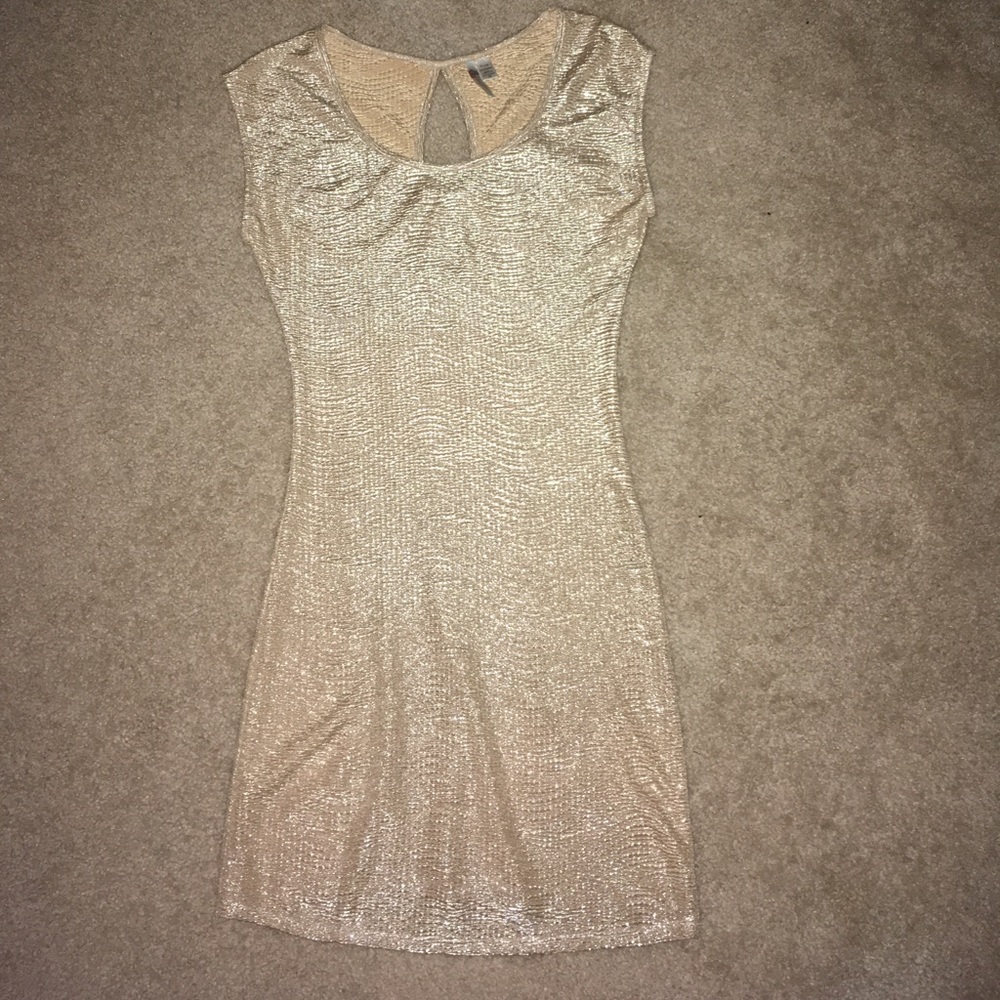 Shiny, gold dress