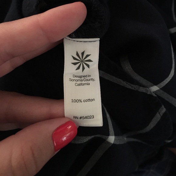 Athleta popover plaid blouse - Picture 6 of 7