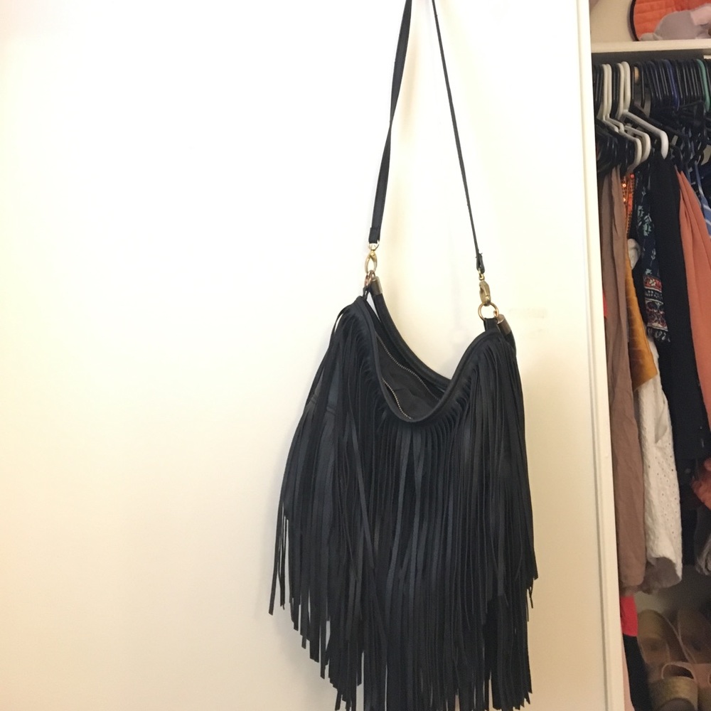 Black Fringe Bag