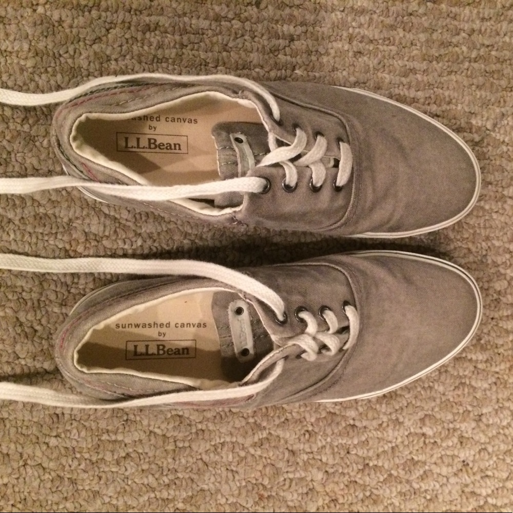 L.L. Bean Sunwashed Canvas Sneakers (Army Green)