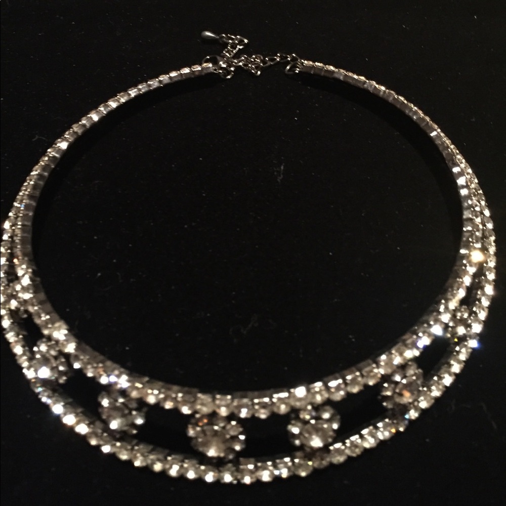 Vintage rhinestone choker necklace