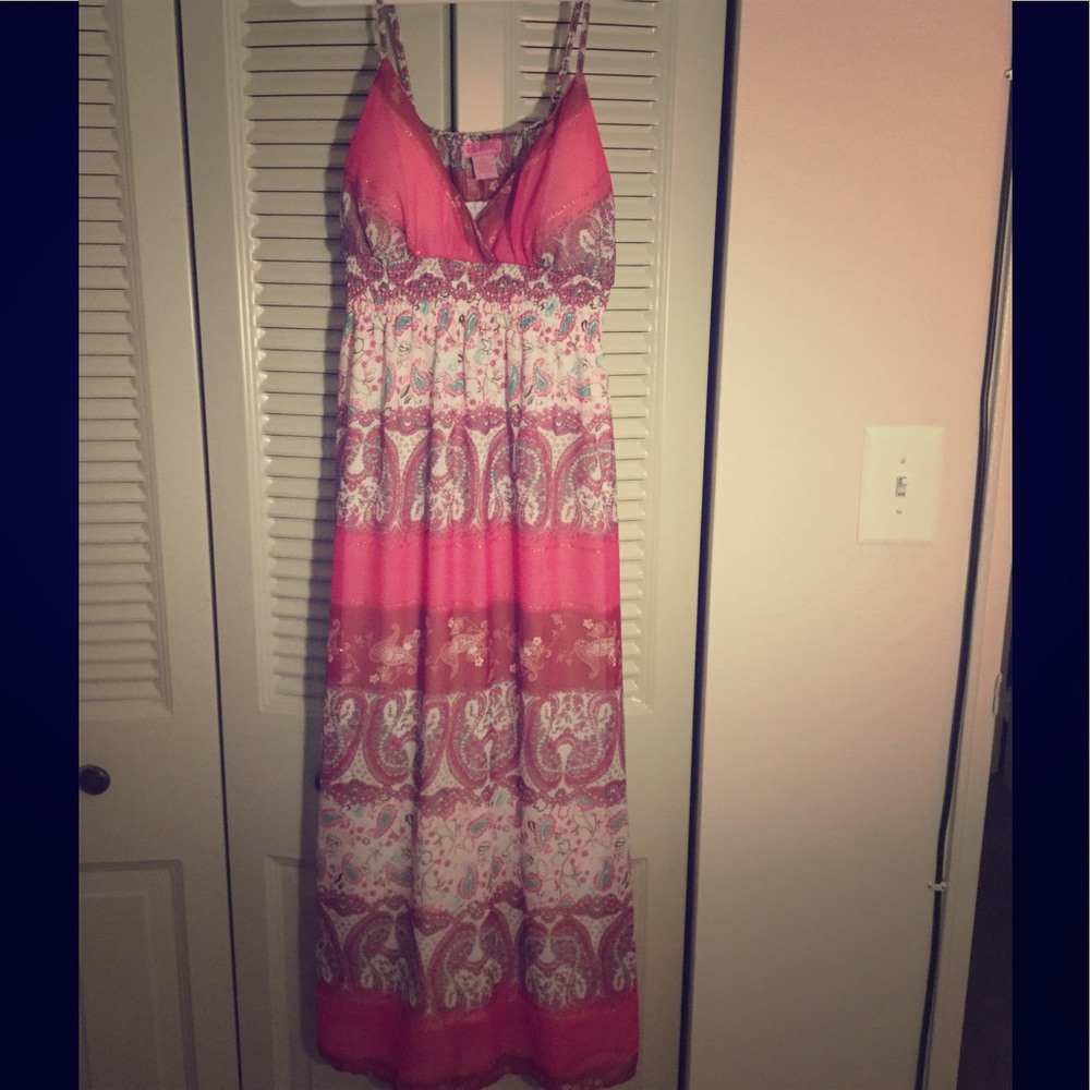 Pink Paisley Maxi Dress