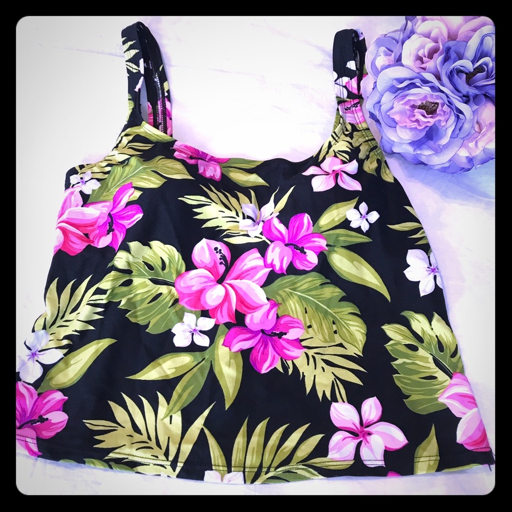 Tropical floral swimming top sz L from Catalina