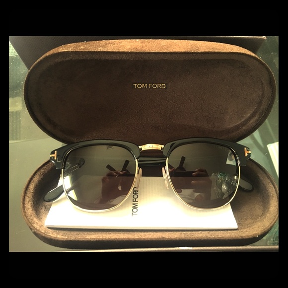 Tom Ford Black Henry Sunglasses Gold-T Round main image 4