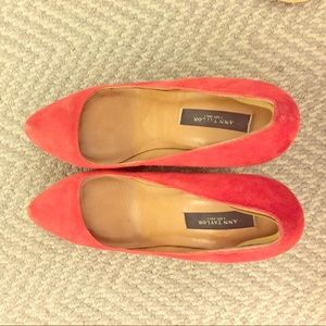 Ann Taylor wedge pumps (size 6) red suede