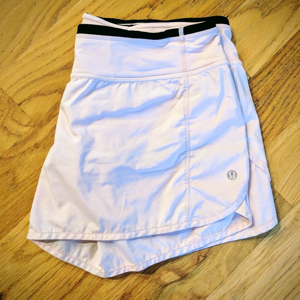 Light pink Lululemon speed shorts