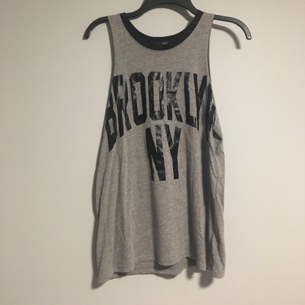 Black and grey Brooklyn tank top